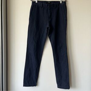 Theory Men’s Zaine Navy Linen Blend Pants Sz. 29 Slim Fit Chino Trousers Career